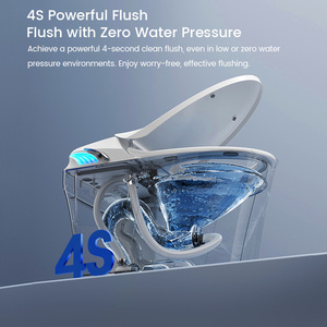 WC intelligent avec chasse automatique, désodorisant, siège chauffant, drainage en P, télécommande et couvercle à levage vertical – Excellent rapport qualité-prix - Product Image 3