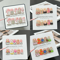 Faux ongles 3D à presser avec motif floral et strass, forme cercueil moyenne, en acrylique, luxe