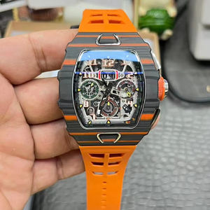 Montre sport pour homme avec logo personnalisé, mouvement mécanique à cadran ajouré, design haut de gamme, matériau en fibre de carbone, fabriquée en Chine - Product Image 1