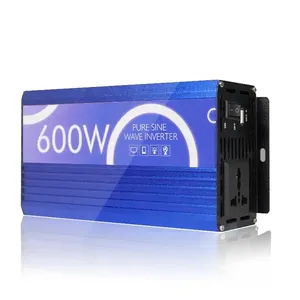 Inversor de onda sinusoidal pura de 600W, 12V, 24V a 110V, 220V, inversor solar de red de encendido/apagado MPPT doble para sistema de energía Solar