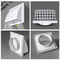Capuchon mural étanche à la pluie de sortie de conduit de ventilation d'échappement de conception carrée moderne avec couverture anti-vent pour mur extérieur