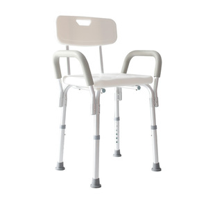 Chaise de douche Xingang 41x49x68-81 cm en alliage d'aluminium antidérapante avec accoudoirs pour la sécurité dans la salle de bain - Product Image 1