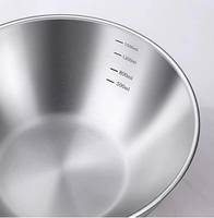 Ensemble de bols mélangeurs en acier inoxydable avec marques de mesure, durables, polis, modernes et minimalistes, pour salades, restaurants et cuisines