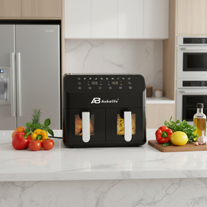 Anbolife <span class=keywords><strong>Friteuse</strong></span> à air double zone 8L à prix réduit avec fenêtre de visualisation, 10-en-1, pour rôtir, griller, cuire, réchauffer, déshydrater - Product Image 2