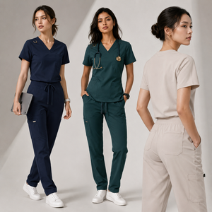 Nouvelle Collection 2026 : Ensemble de Tenues Médicales et Infirmières Extensibles 4 Directions – Blouse à Manches Courtes et Pantalon Jogger pour Femmes et Hommes – Vente en Gros - Product Image 6