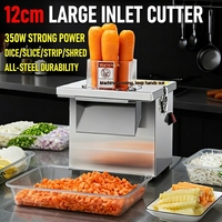 Mond.uk 350W Coupe-légumes électrique commercial, grande ouverture de 12 cm, machine automatique de découpe en cubes de pommes de terre et de fruits, entièrement en acier