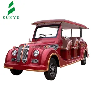 Chinese electric vintage car golf cart with strong motor different color mini busdifferent seat sightseeing car for airport