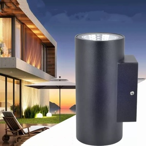 Lampe de jardin LED carrée noire, design cube, style nordique, éclairage haut/bas, extérieur, IP65, pour extérieur/intérieur - Product Image 3