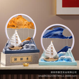 Ornement de sables mouvants de voile lisse résine de décompression créative artisanat décoration d'entrée en gros décoration haut de gamme - Product Image 3