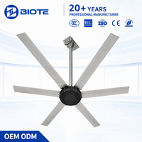 BIOTE HVLS Tavan Vantilatörü 8m 26ft PMSM Motor 1.5kW 6 Kanatlı Havacılık Malzemesi 1600m2 Kapsama Alanı Depo Havalandırma Soğutma Yüksek
