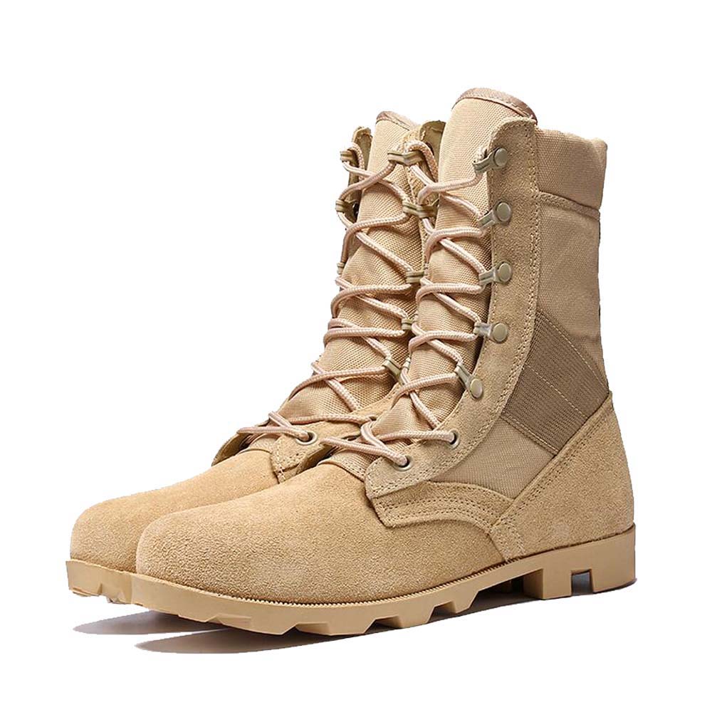 Дешевые ботинки в стиле милитари из замши и кожи