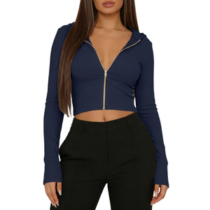 Winter Relaxed Women's Cropped <b>Zip</b> <b>up</b> Hoodie Boxy Silhouette with Drop Shoulders Personalized Designs for Everyday Streetwear - Product Image 1