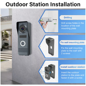 <span class=keywords><strong>Interphone</strong></span> vidéo intelligent pour <span class=keywords><strong>maison</strong></span> connectée, écran tactile IPS 7 pouces 1024*600 HD, étanche IP65, compatible avec système d'alarme - Product Image 2