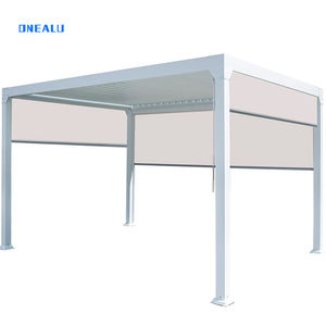 Fabricación personalizada <span class=keywords><strong>de</strong></span> aluminio Bioclimatique Parasol impermeable <span class=keywords><strong>Toldo</strong></span> deslizante motorizado <span class=keywords><strong>Toldo</strong></span> Techo 5*5 Persianas Pérgola - Product Image 3