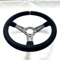 Volant de course simulé en cuir PU et alliage d'aluminium, style rallye JDM universel, pour configuration de jeu de simulation