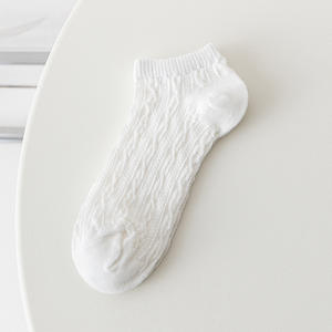5 çift/grup çorap kadın kısa ayak bileği düşük kesim tekne çorap kiti pamuk beyaz sevimli okul yaz spor çorapları - Product Image 5