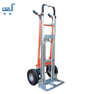 Chariot pliable industriel robuste de 550 lb de capacité 4-en-1 roues en PU de 10 pouces plate-forme de camion à main en aluminium conception pliable OEM - Product Image 4