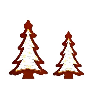 Wooden Christmas Tree Ornament With <b>Lights</b> Rustic Style Tabletop Decoration - Product Image 5