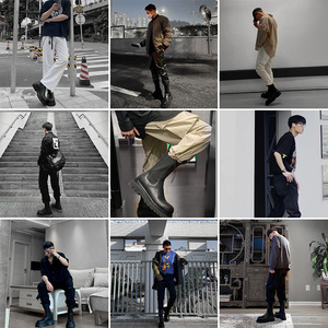 Botas de Hombre <span class=keywords><strong>Madan</strong></span> Chelsea, Botas Vaqueras, Botas Retro de Piel con Plataforma Británica, Botas de Senderismo, Tendencia de Verano 2026 - Product Image 5