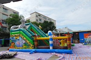 Lilytoys Forest <span class=keywords><strong>Explorer</strong></span> bơm hơi theo chủ đề với lưới nhựa PVC gia cố và khóa học vượt chướng ngại vật - Product Image 4