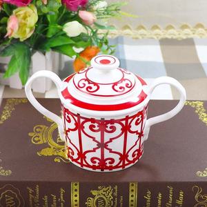 Meilleures ventes : Services à café et à thé en porcelaine fine, décorations d'intérieur de luxe, motif traditionnel de découpe de papier rouge - Product Image 5