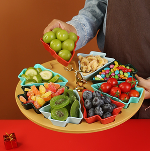 Bandeja de Madera Navideña Colorida al por Mayor, Plato de PP de 8 Colores, Bandeja para Frutas y Aperitivos para Reuniones Familiares, Regalo para Fiestas - Product Image 2