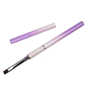 Kit de pinceaux à ongles personnalisés avec manche métallique violet, double face, double embout, stylo à points, poils en nylon, pinceau pour nail art de salon - Product Image 3