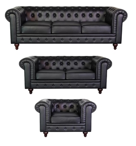Antique American Classic Living Room Fabrics <strong>3</strong> <strong>Piece</strong> Tufted Rice White Chesterfield <strong>Sofa</strong> <strong>Set</strong> - Product Image 6