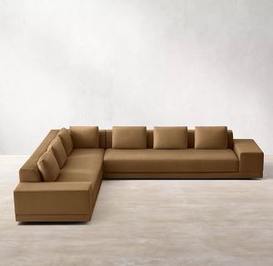 Sofás Modernos para Sala de Estar con Diseño Italiano, Estructura de Madera Maciza, Forma de L, Brazo Izquierdo y Derecho, Muebles para el Hogar - Product Image 1