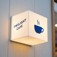 Boîte à lumière LED murale extérieure personnalisée, étanche, en acrylique, carrée, pour magasin