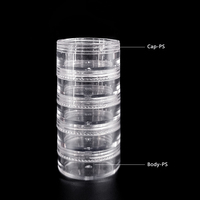 Promo Penjualan Jar 2 3 4 5 6 Multilayer Stack Cosmetic Jar Wadah Tumpuk Transparan untuk Bedak Tabur untuk Glitter