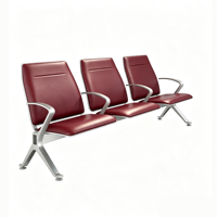 Banc d'attente public 4 places avec coussin en PU et structure en alliage d'aluminium pour aéroport, hôpital, gare, banque