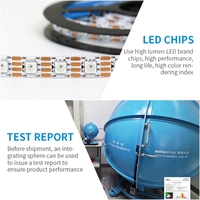 Bande LED adressable WS2812B de 60 LED/m, bande LED RGB adressable WS2812, 1m, 144 LED/m, 5V, adressable individuellement