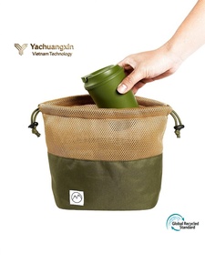 Sac de rangement en maille avec cordon de serrage, vert olive, léger, pour équipement de randonnée et d'extérieur - Product Image 6