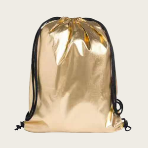 Eigentijdse glanzende rugzak Functionele tas met trekkoord Metalen tas met grote capaciteit voor het dragen van picknickbenodigdheden naar het park - Product Image 2