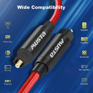 <span class=keywords><strong>สาย</strong></span>เคเบิล Toslink ชุบทอง<span class=keywords><strong>สาย</strong></span>สัญญาณแสงโลหะผสมสังกะสีไฟเบอร์ออปติกชายกับชาย Toslink - Product Image 6