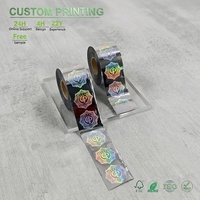 Autocollants holographiques personnalisés JC Seals, rouleau d'étiquettes de sécurité laser, étiquette 3D arc-en-ciel anti-contrefaçon, vente en gros, imperméable et résistant à l'huile