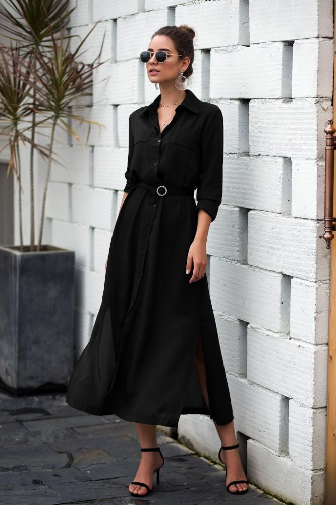 Office Lady Popular Design Stylish Long Sleeve Dresses