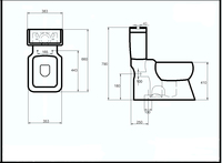 Fohome Toilettes modernes à double chasse en céramique S Trap Sanitarios Inodoro Dos Piezas Toilette pour salle de bain