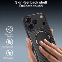 Support magnétique caché en fibre de carbone pour iPhone 17 Air 16 15 14 13 12 11 Pro Max Plus Housse de charge sans fil antichoc