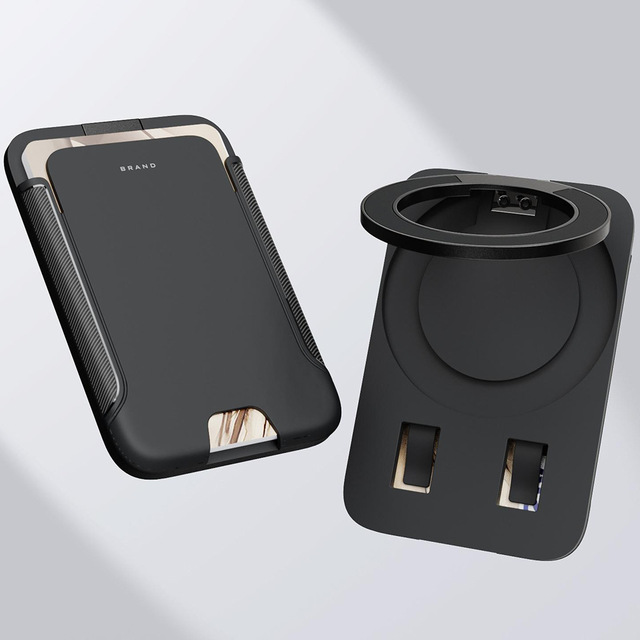2026 New Item Magnetic Card Holder for Multi-Angle Rotating Stand Magnetic Wallet Card Case for iPhone 16 Multi-angle Stand