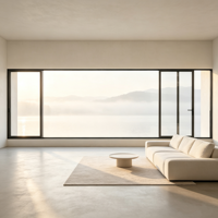 Ventanas Corredizas Horizontales Grandes de Vidrio Templado con Doble Acristalamiento y Marco de Aleación de Aluminio Personalizado con Presión Lateral, Estándar Americano