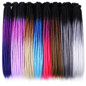 Trenzas de ganchillo hechas a mano, extensiones de cabello trenzado sintético de 20 pulgadas, Reggae, accesorios para el cabello, Locs de imitación, gran oferta