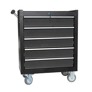 Armoire à outils roulante noire robuste avec 5 tiroirs et un ensemble de 125 outils à main, matériau OEM SPCC pour garage et atelier - Product Image 2