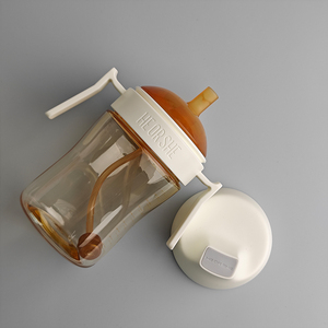 <span class=keywords><strong>HEORSHE</strong></span> 210ml/300ml Leicht zu Reinigende Baby-Trinkbecher mit Griff, Strohhalm-Trainingsbecher mit Deckel für Anfänger - Product Image 2