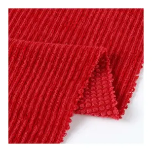 Tùy Chỉnh Rắn 100% Polyester Lỏng Đan Màu Đỏ Chenille Vải Dệt Kim Giá Mỗi Mét Cho Quần Áo