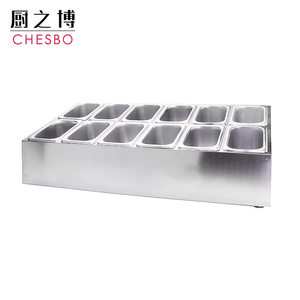 Hotel Buffet Equipment 3/4/5/6/8/10/12 Grid Stainless Steel Sauce Gastronorm Metal Food Container Rack Condiment GN <strong>Pan</strong> <strong>Holder</strong> - Product Image 5