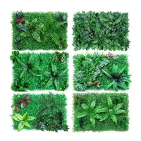 Panneau Mural Végétal Vert Artificiel Faux Gazon et Feuillage, Plantes Artificielles pour Jardin Vertical, Mur Végétal en Plastique Très Vendu