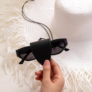 2024 mode magnétique porte-lunettes de soleil sangle cou lunettes de soleil Clip support lunettes boîte étui PU cuir lunettes couverture pour l'extérieur - Product Image 6