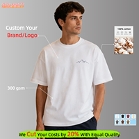 T-shirts brodés de créateur 300 GSM 100 % coton, graphiques personnalisés brodés, pour hommes, de marque premium, vente en gros par le fabricant